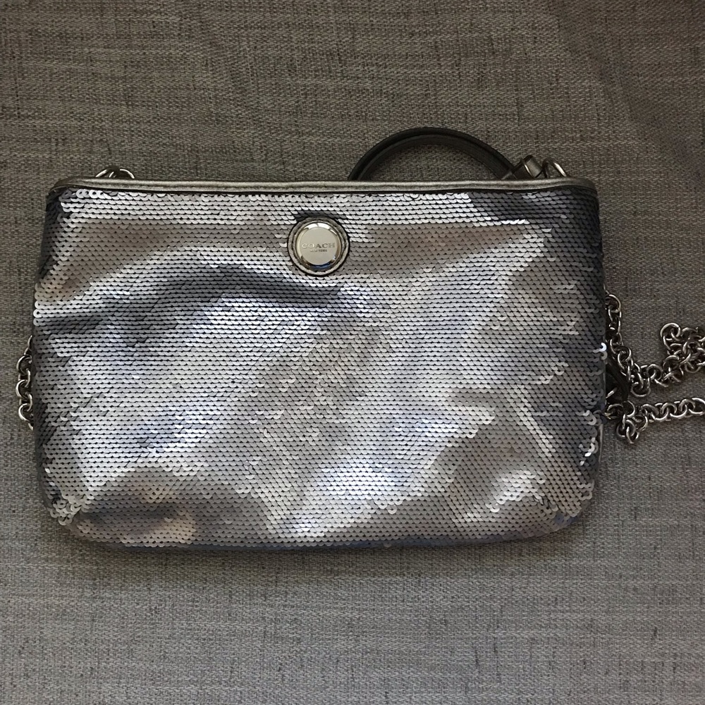 Coach Grey Sequin Crossbody